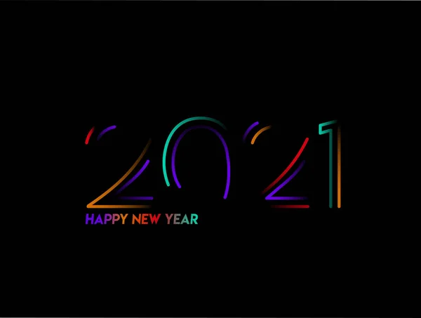 要旨Happy New Year 2021 Text Typography Design Patter Vectorイラスト — ストックベクタ