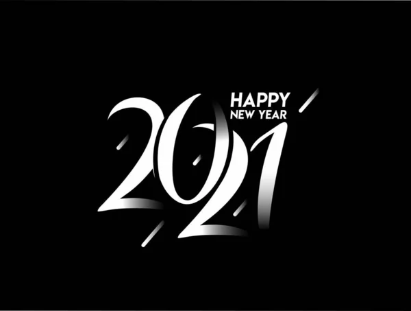 Happy New Year 2021 Text Typography Design Poster Vector Illustration — 스톡 벡터