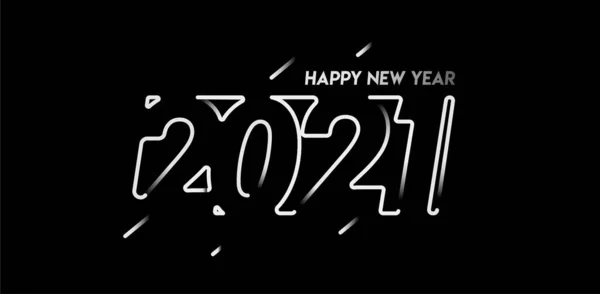 Gelukkig Nieuwjaar 2021 Tekst Typografie Ontwerp Poster Vector Illustratie — Stockvector