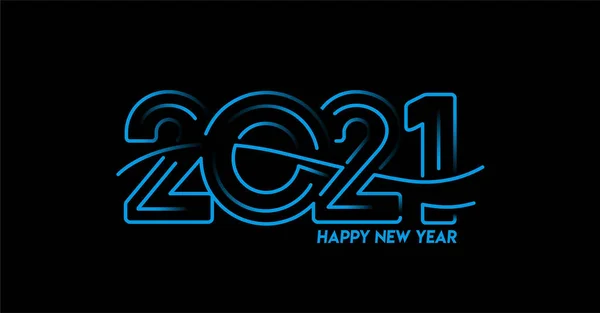 Frohes Neues Jahr 2021 Text Typografie Design Poster Vektorillustration — Stockvektor