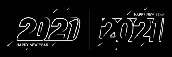 2021年新年快乐文字字体设计海报 矢量图解 — 图库矢量图片