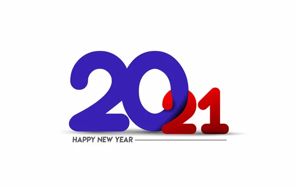 Happy New Year 2021 Text Typography Design Poster Vector Illustration — 스톡 벡터