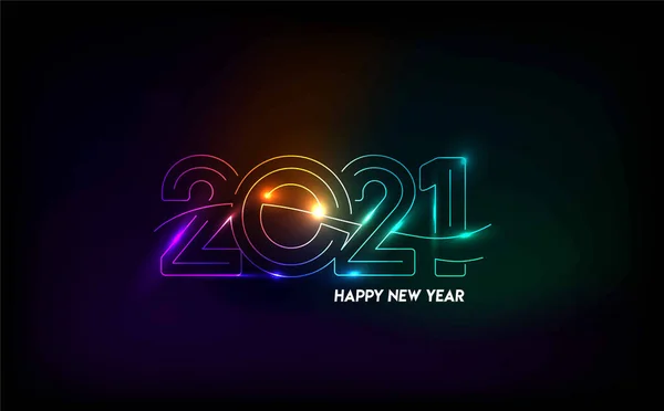 Happy New Year 2021 Text Typography Design Poster Vector Illustration — Stock Vector