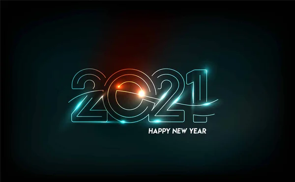 Feliz Año Nuevo 2021 Texto Tipografía Diseño Cartel Vector Ilustración — Vector de stock