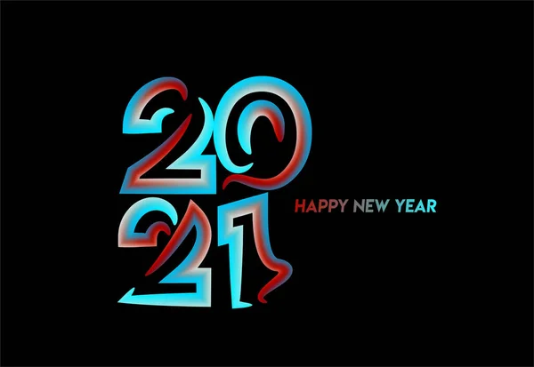 2021年新年快乐文字字体设计海报 矢量图解 — 图库矢量图片
