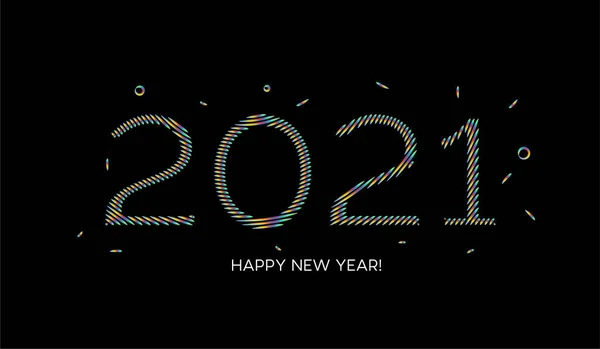 Frohes Neues Jahr 2021 Text Typografie Design Poster Vektorillustration — Stockvektor