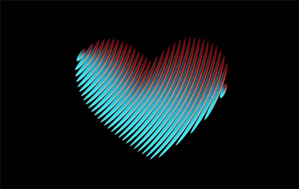 Hart Pictogram Liefde Symbool Valentijnsdag Teken Vectorgrafiek — Stockvector