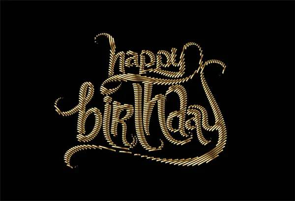 Buon Compleanno Gold Text Made Handwriting Vector Design Element — Vettoriale Stock
