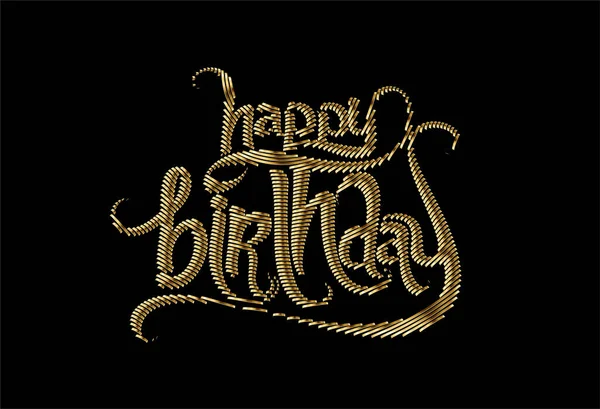 Happy Birthday Gold Text Κατασκευασμένο Από Στοιχείο Σχεδίασης Διανύσματος — Διανυσματικό Αρχείο