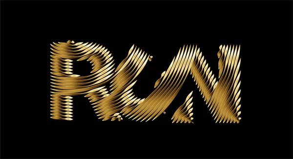 Run Gold Kalligrafische Tekst Vector Illustratie Ontwerp — Stockvector