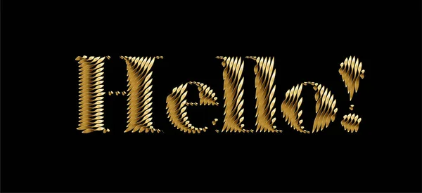 Gold Hello Typography Vector Design Para Cartões Cartazes Modelo Design —  Vetores de Stock