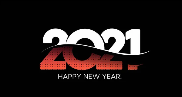 Feliz Ano Novo 2021 Texto Cartaz Design Tipográfico Ilustração Vetorial —  Vetores de Stock