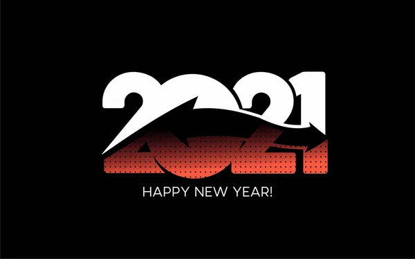 Happy New Year 2021 Text Typography Design Poster Vector Illustration — 스톡 벡터