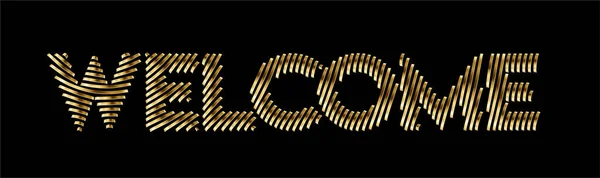 Золотой Цвет Добро Пожаловать Каллиграфические Линии Искусства Текстовый Шоппинг Векторные — стоковый вектор
