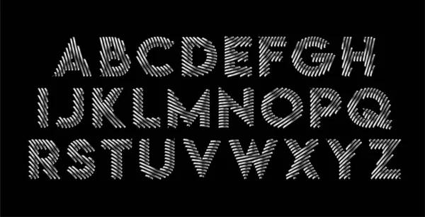 Silber Farbe Moderne Abstrakte Schrift Set Von Alphabet Text Design — Stockvektor