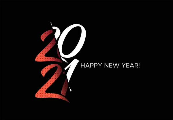 Feliz Año Nuevo 2021 Texto Tipografía Diseño Cartel Vector Ilustración — Archivo Imágenes Vectoriales