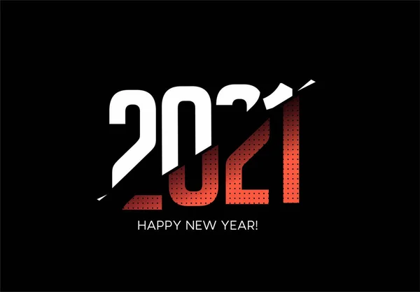 Happy New Year 2021 Text Typography Design Poster Vector Illustration — 스톡 벡터