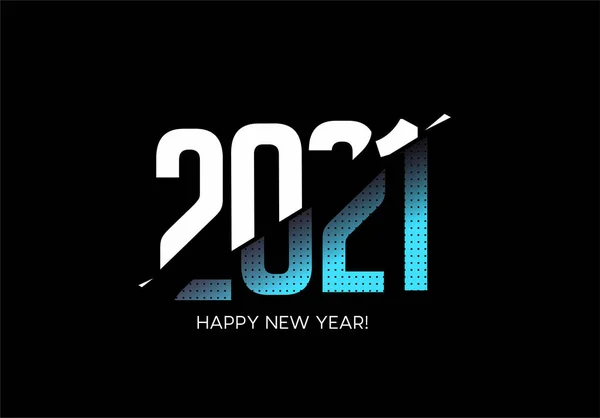 Happy New Year 2021 Text Typography Design Poster Vector Illustration — Stock Vector