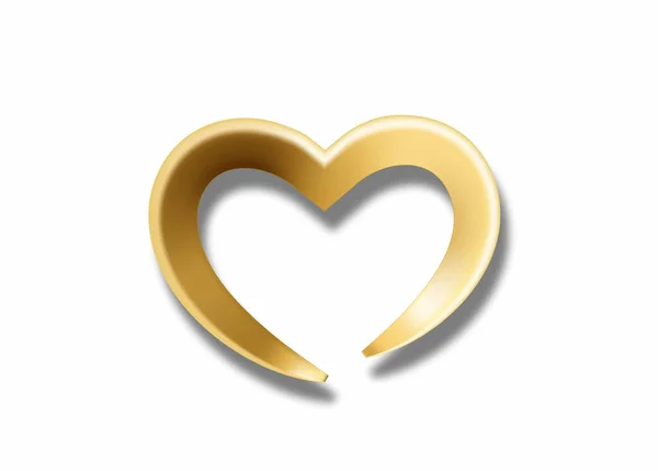 Corazón Oro Icono Símbolo Amor San Valentín Signo Vector Gráfico — Vector de stock