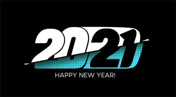 Szczęśliwego Nowego Roku 2021 Tekst Typografia Projekt Plakat Wektor Ilustracja — Wektor stockowy