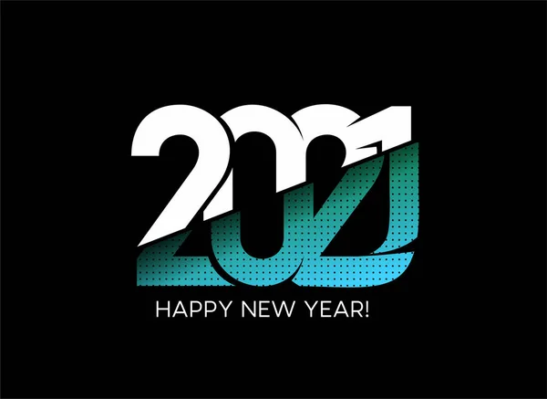 Feliz Año Nuevo 2021 Texto Tipografía Diseño Cartel Vector Ilustración — Vector de stock