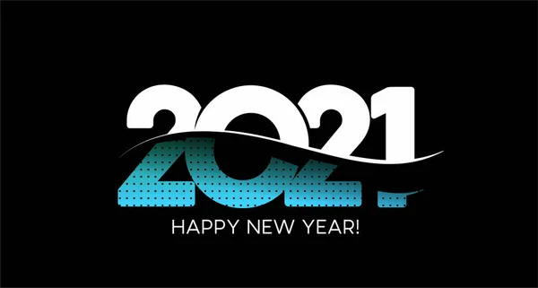 Bonne Année 2021 Typographie Texte Poster Design Illustration Vectorielle — Image vectorielle