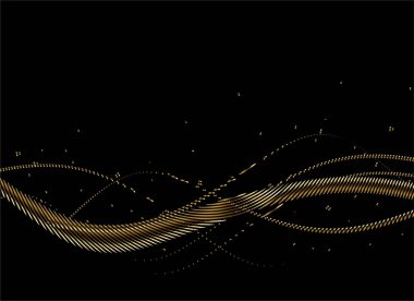 Metninizin alanı olan soyut Altın dalga çizgisi, vektör illüstrasyonu.