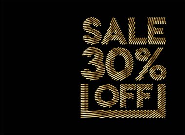 % 30 indirimli indirimli bayrak. İndirimli fiyat etiketi. Vektör Modern Yapıştırma İllüstrasyonu.