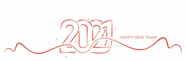 Mutlu Yıllar 2021 Metin Tasarım Posteri Vektör Illüstrasyonu — Stok Vektör