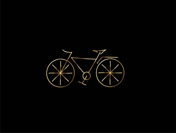 Desenho Moderno Arte Linha Plana Ouro Ciclismo Ilustração Vetor —  Vetores de Stock