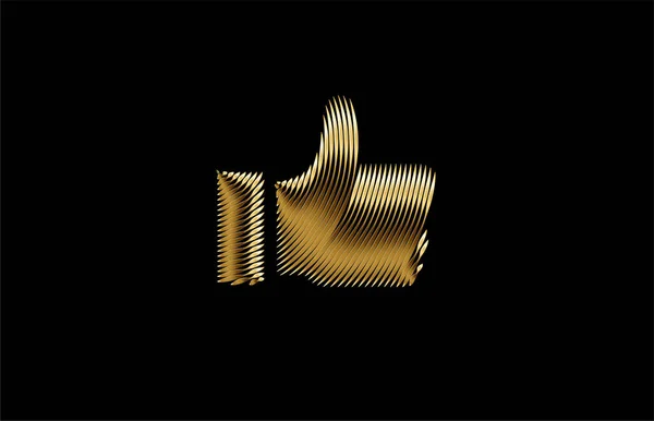 Χρυσό Γυαλιστερό Αντίχειρες Μέχρι Σχεδιασμό Σύμβολο Διανυσματική Εικονογράφηση — Διανυσματικό Αρχείο