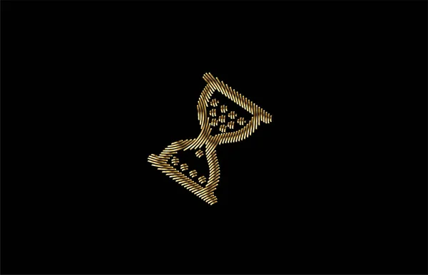 抽象的なフラットパターンベクトルイラストと砂時計のマウスゴールドシンボル — ストックベクタ