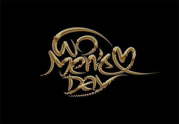 Zlatá Barva Happy Women Day Stylish Typography Text Vektorová Ilustrace — Stockový vektor