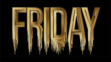 Cuma Kaligrafik Altın Metin Alış veriş poster çizimi tasarımı.