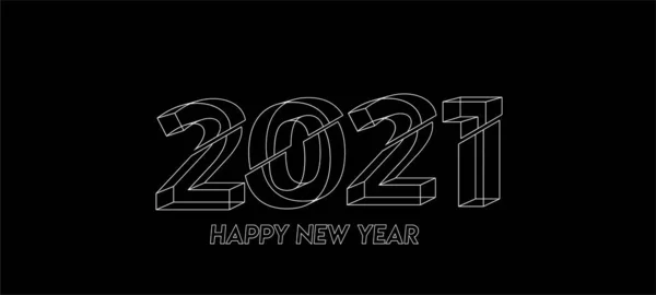 Bonne Année 2021 Typographie Texte Poster Design Illustration Vectorielle — Image vectorielle