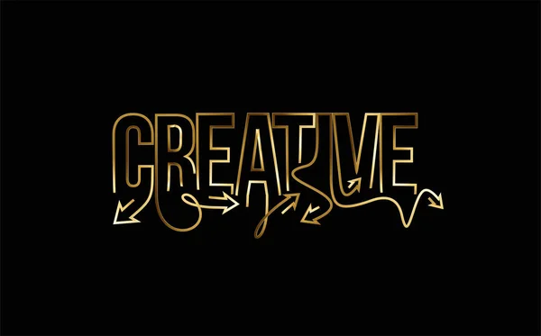 Creative Calligraphic Gold Text Banner Poszter Vektor Illusztráció Design — Stock Vector