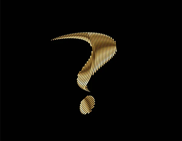 Gold Art Question Icon Vector Design Element — Stockový vektor