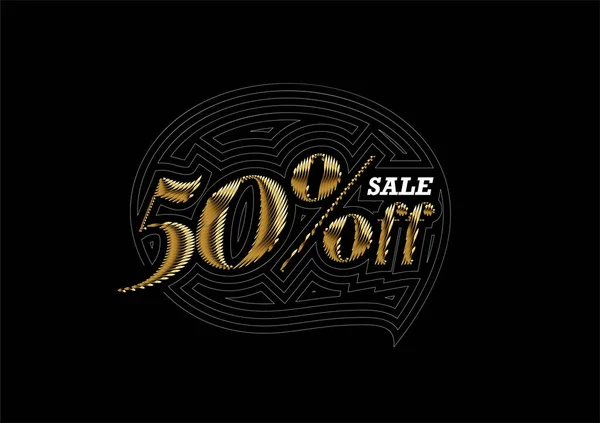 Gold Sale Discount Banner 가격표를 반사기 현대의 — 스톡 벡터