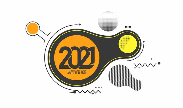 Absztrakt Színes Boldog Évet 2021 Szöveg Tipográfia Banner Plakát Szórólap — Stock Vector