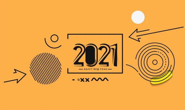 Abstracto Colorido Feliz Año Nuevo 2021 Texto Tipografía Pancarta Volante — Archivo Imágenes Vectoriales