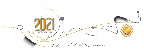 Абстрактний Барвистий Щасливий Новий Рік 2021 Текст Типографія Банер Плакат — стоковий вектор