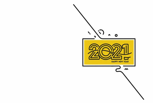 Astratto Colorato Felice Anno Nuovo 2021 Testo Tipografia Banner Volantino — Vettoriale Stock