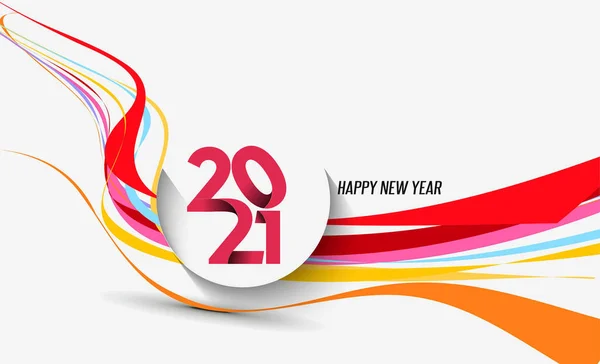 Feliz Año Nuevo 2021 Texto Tipografía Banner Poster Flyer Design — Archivo Imágenes Vectoriales