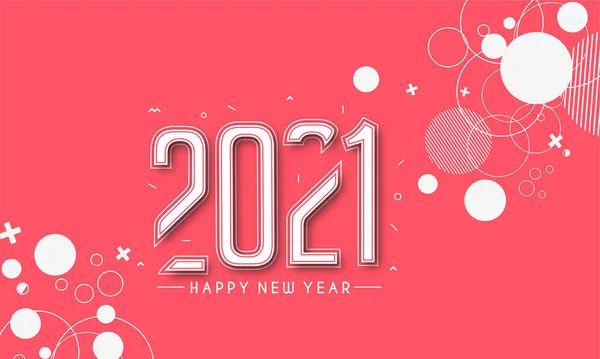 Happy New Year 2021 Text Typography Banner Poster Flyer Design — Stock Vector
