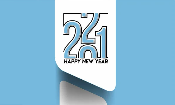Felice Anno Nuovo 2021 Testo Tipografia Design Banner Poster Illustrazione — Vettoriale Stock