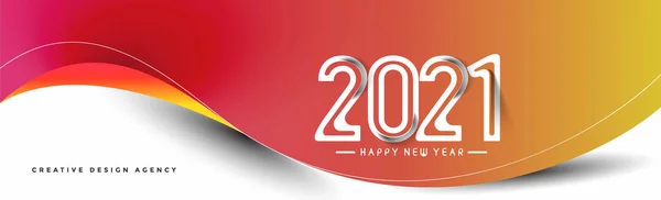 Happy New Year 2021 Text Typography Design Banner Poster Vector — Stock Vector