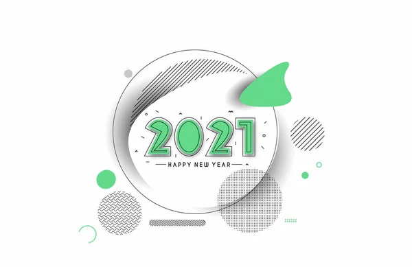Szczęśliwego Nowego Roku 2021 Tekst Typografia Projekt Baner Plakat Wektor — Wektor stockowy