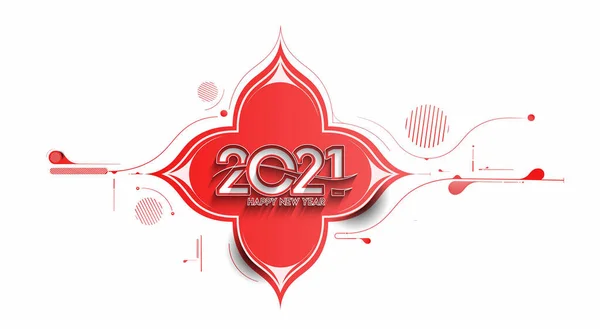 Abstrato Colorido Feliz Ano Novo 2021 Tipografia Texto Banner Poster —  Vetores de Stock