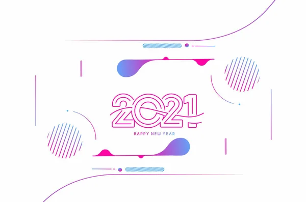 Красочные Поздравления Новым 2021 Годом Текстовая Типография Дизайн Плаката Векторная — стоковый вектор
