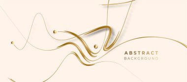 Soyut Altın Parlak dalga çizgileri sanat efekti vektör arkaplanı. Modern tasarım için kullan, kapak, poster, şablon, broşür, dekore edilmiş, el ilanı, afiş.
